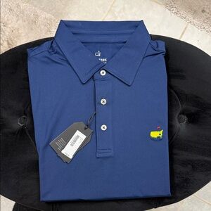Men's Master’s Tech Navy Blue Polo Shirt with Embroidered Logo